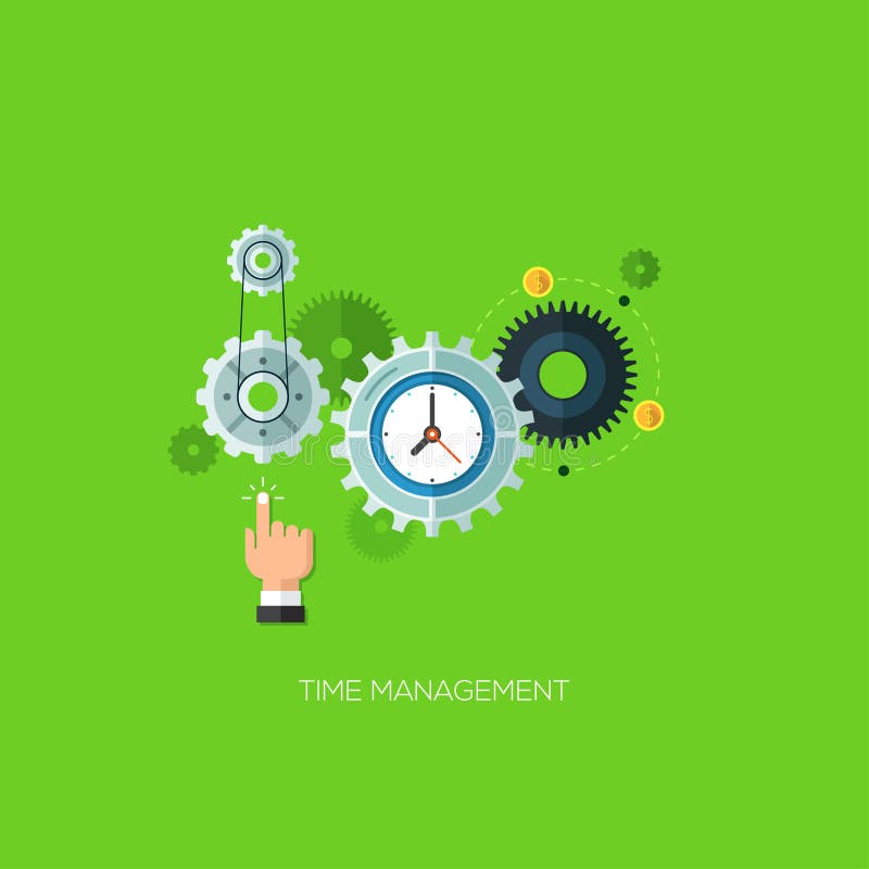Flat design vector illustration time management stock illustration Flat design vector illustration time management stock illustration