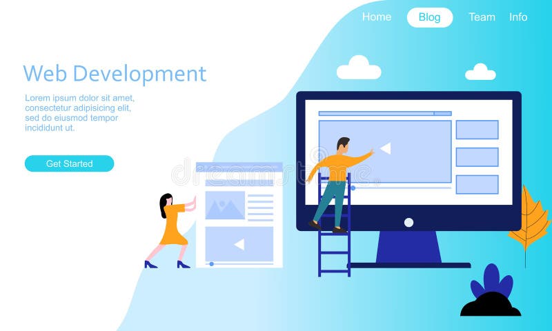 Flat design web development illustration logo stock illustration Flat design web development illustration logo stock illustration