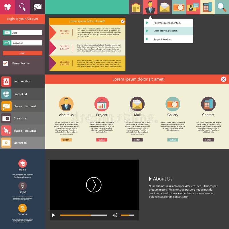 Flat Design / Website Template stock illustration