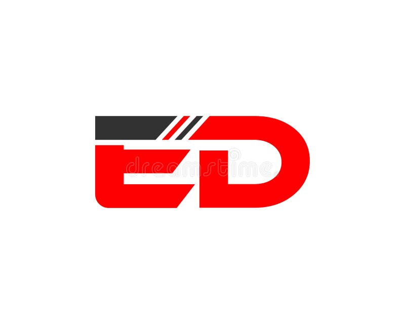 Flat ED Letter Logo Design vector illustration