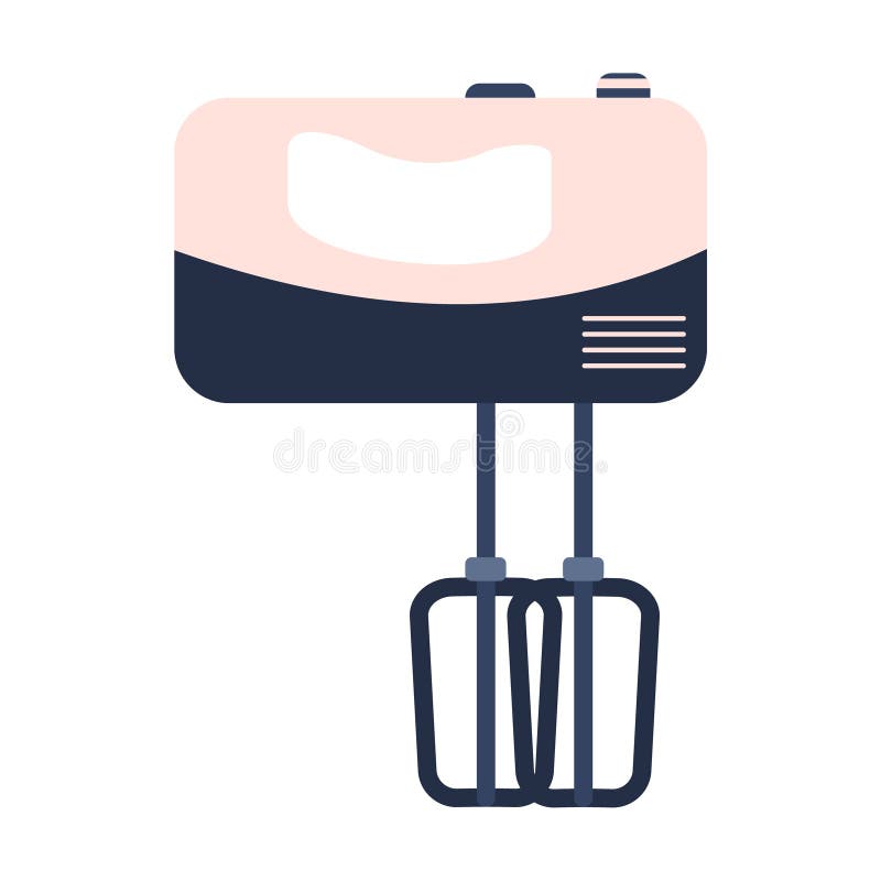 Flat electric handle mixer icon, kitchen appliance royalty free illustration