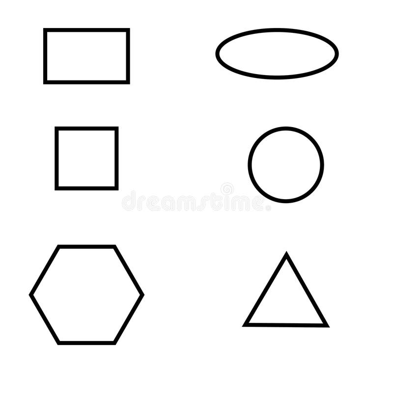 Flat geometric shapes isolated on white royalty free illustration