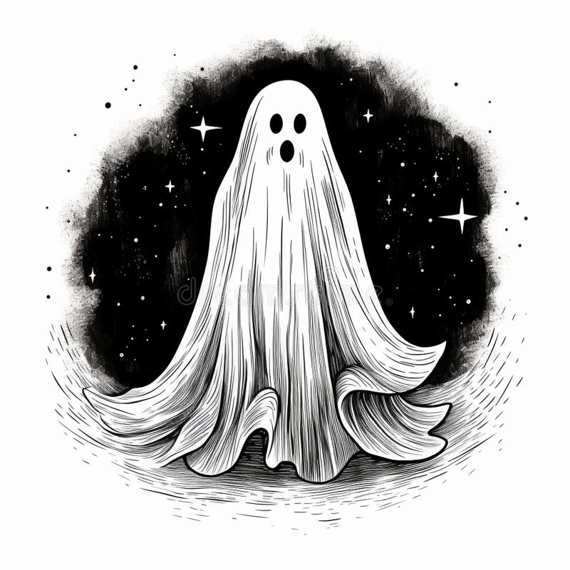 Flat Ghosts Sleek Halloween Haunts Stock Illustration - Illustration of ...