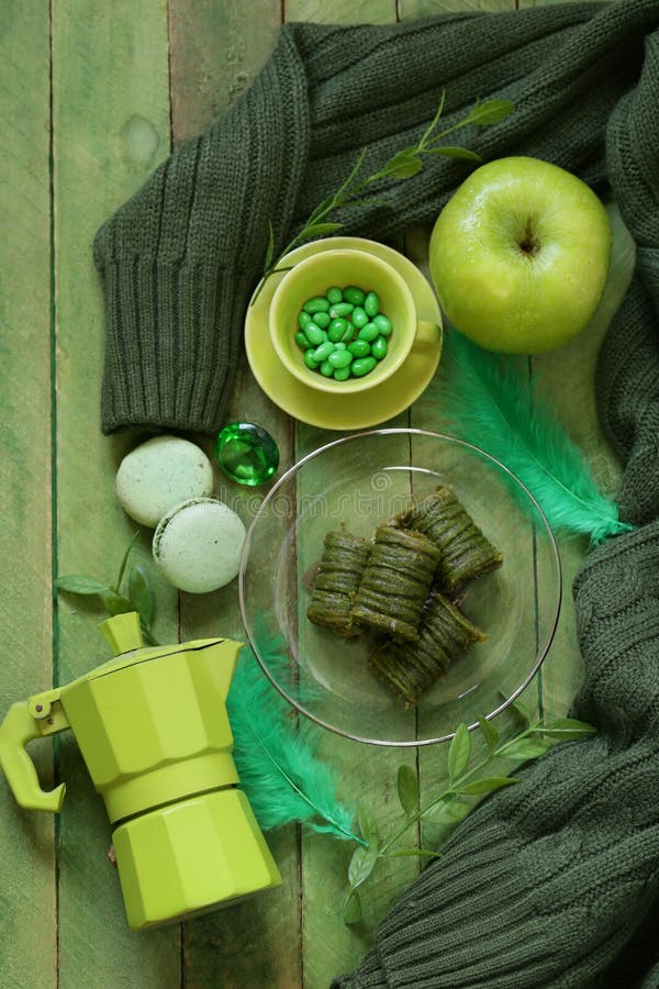 Flat green still life royalty free stock image Flat green still life royalty free stock image