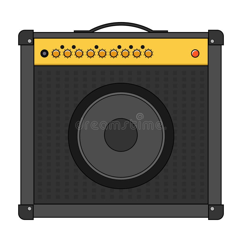Guitar Amplifier Isolated On White Stock Vector Illustration of