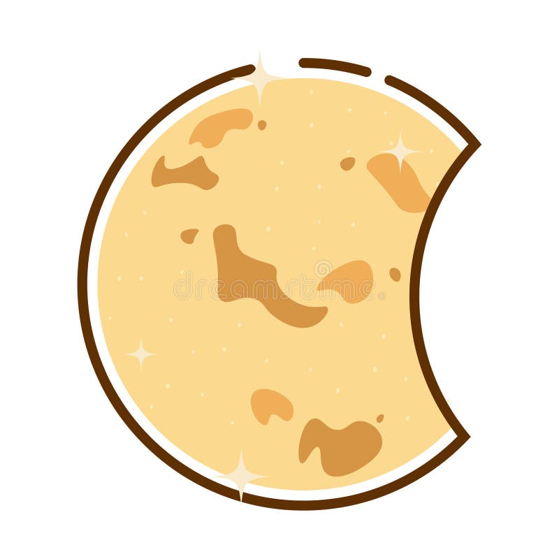 Flat Half Moon Illustration Stock Vector