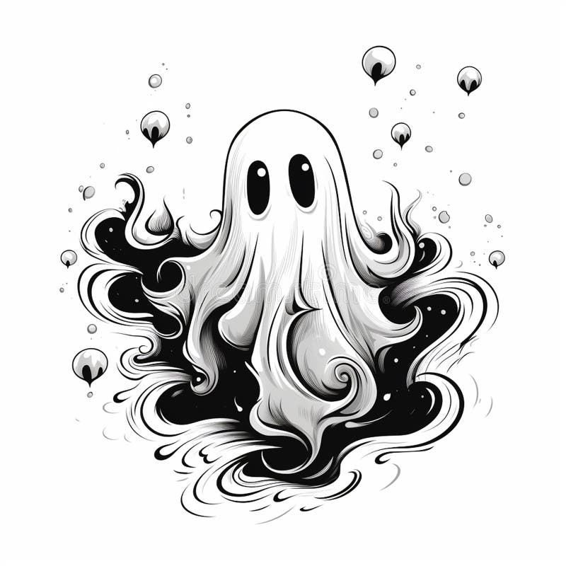 Flat Halloween Ghost Artwork Stock Illustration - Illustration of dead ...