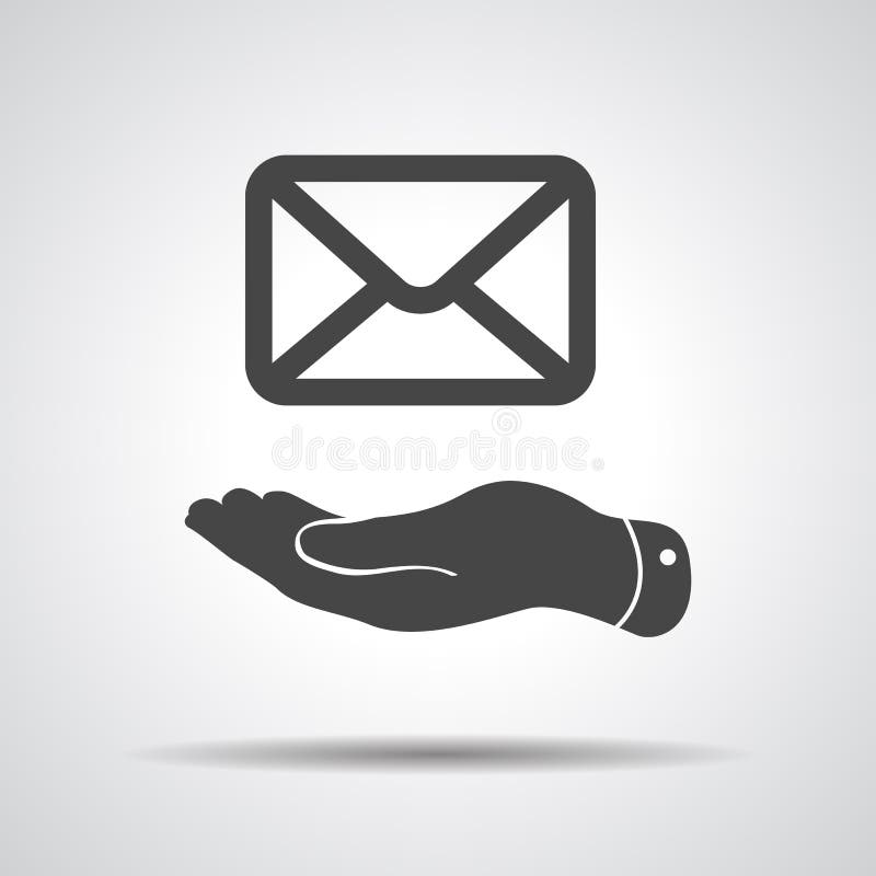 flat hand giving mail icon