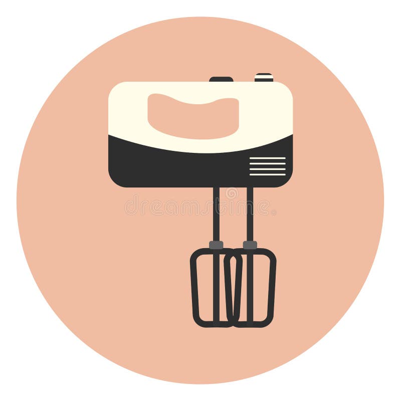 Flat handle mixer icon, kitchen appliance vector illustration