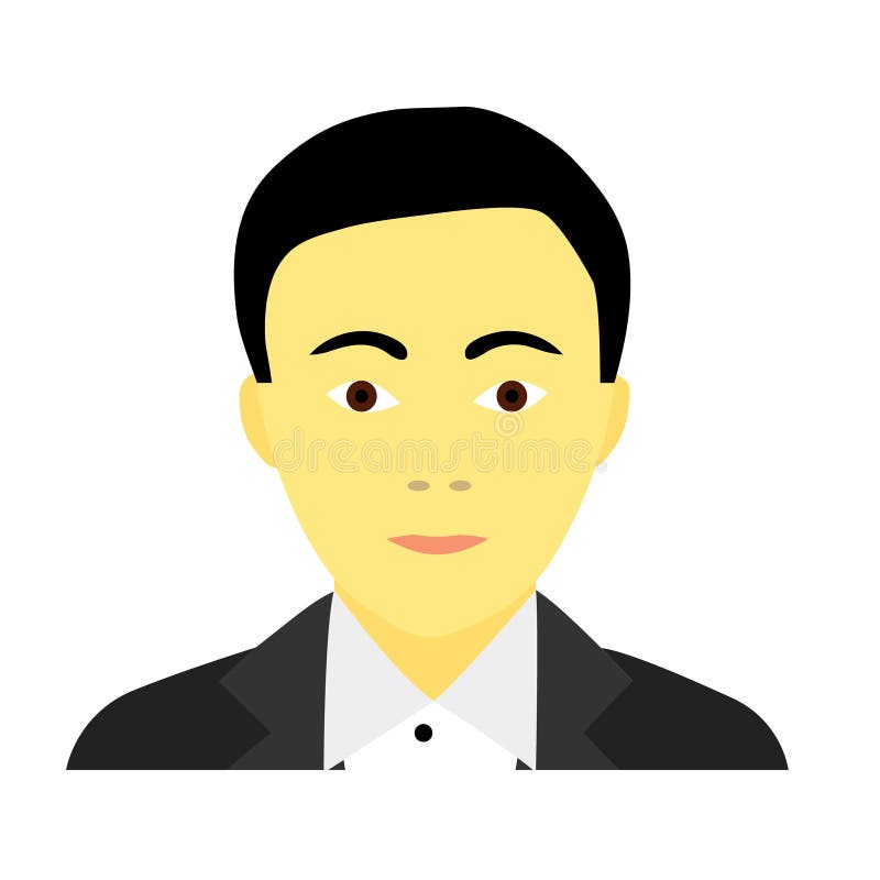 Flat icon of asian man in suit royalty free illustration Flat icon of asian man in suit royalty free illustration