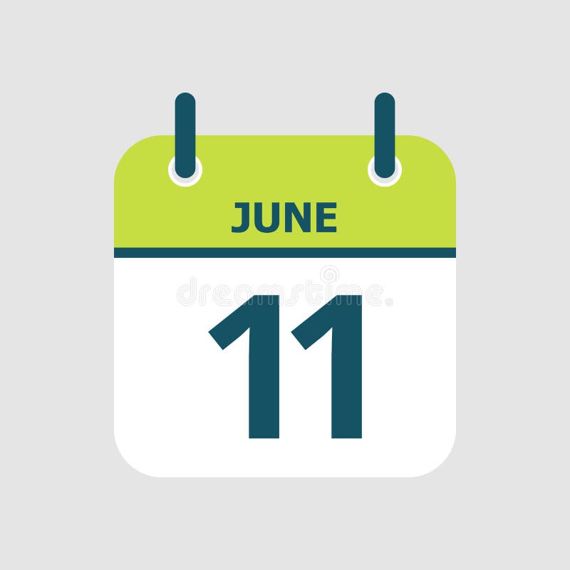 Calendar 11th of June stock vector. Illustration of month 135158574