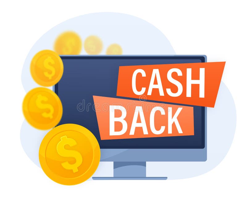 Flat Icon with Cash Back for Concept Design. Cash Back Concept in Flat