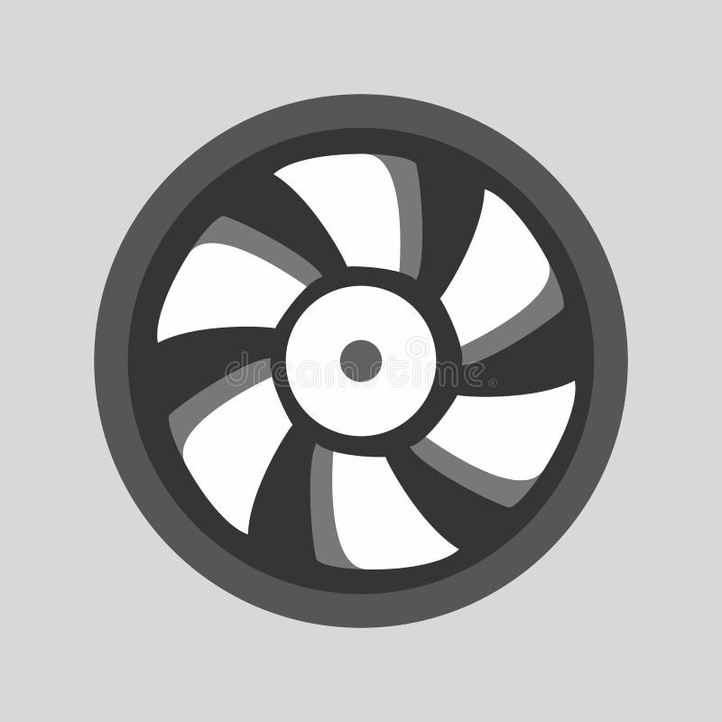 Computer cooler illustration. Flat icon of computer cpu fan royalty free illustration Computer cooler illustration. Flat icon of computer cpu fan royalty free illustration