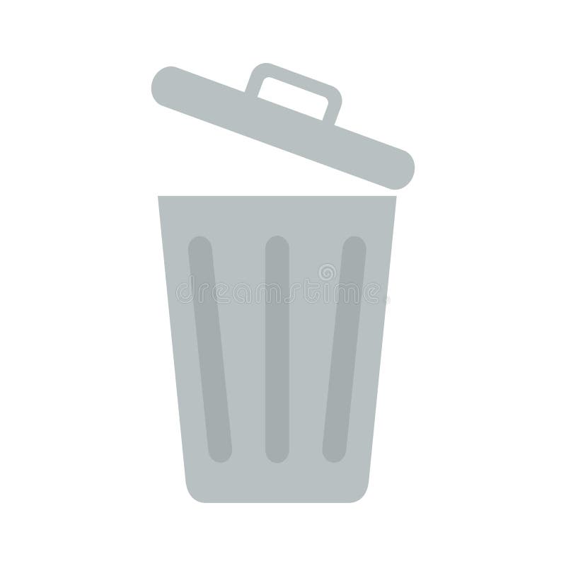 Flat icon opened trash can stock illustration Flat icon opened trash can stock illustration