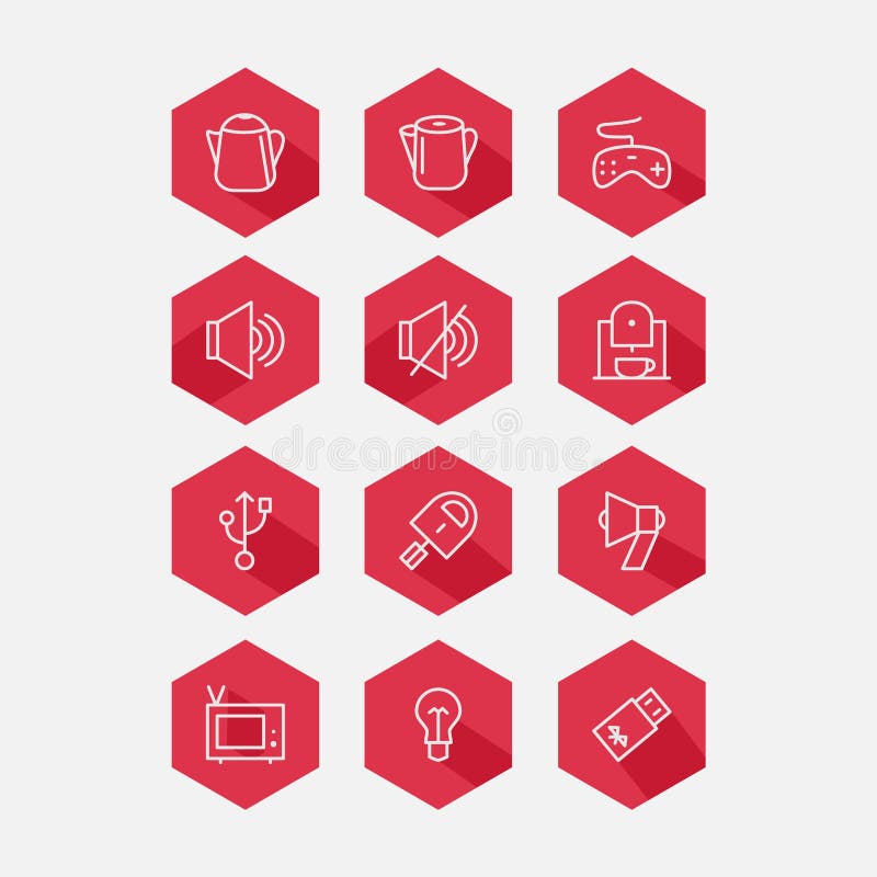 Flat icon set. Collection of high quality outline site stock illustration
