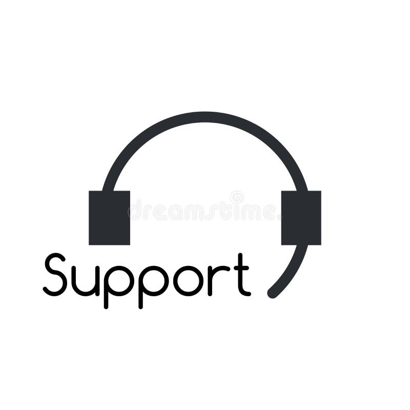 Flat Icon of Support. Sign the Call Center. Contact Technical Symbol