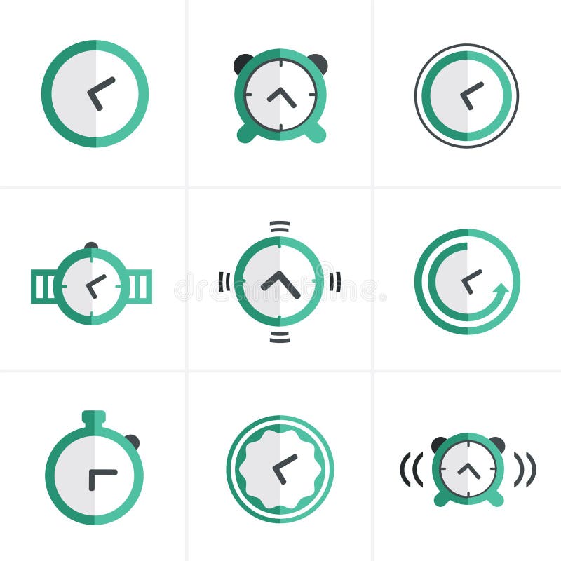 Flat icon Time Clock Icons Set, Vector Design vector illustration Flat icon Time Clock Icons Set, Vector Design vector illustration