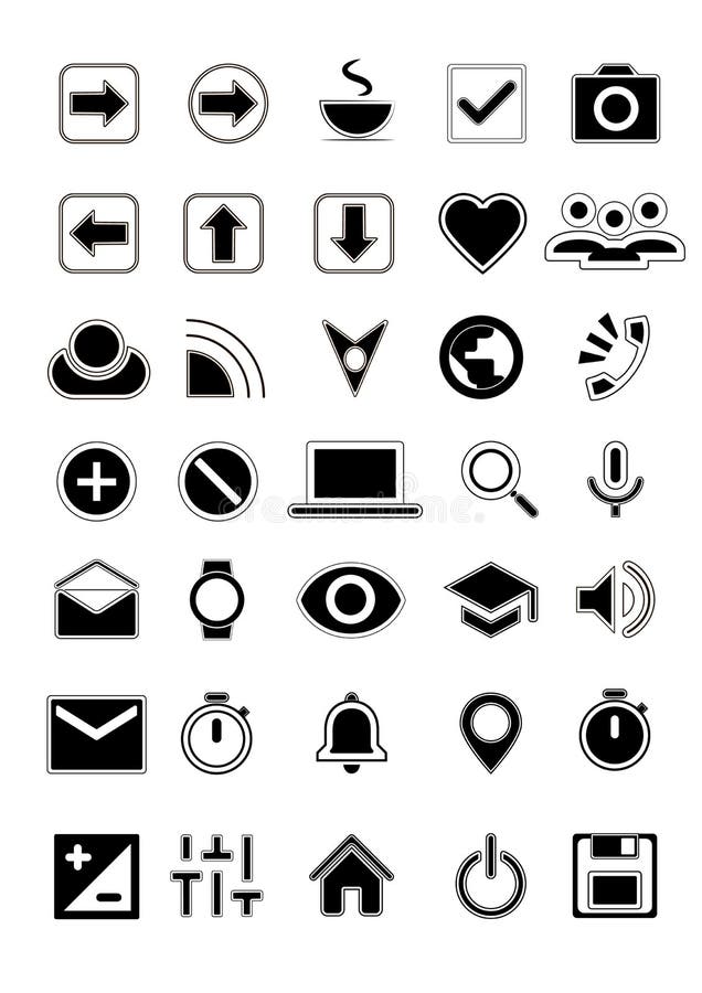 Flat Icons, Universal Symbols Stock Vector Illustration of collection