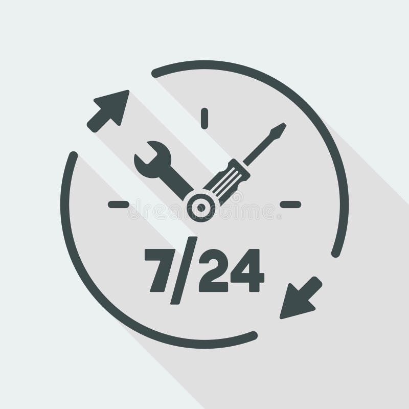 Full time technical assistance services - Vector web icon stock illustration