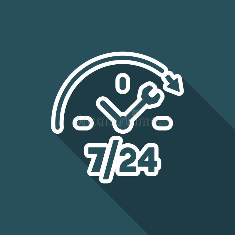 Full time technical assistance services - Vector web icon vector illustration