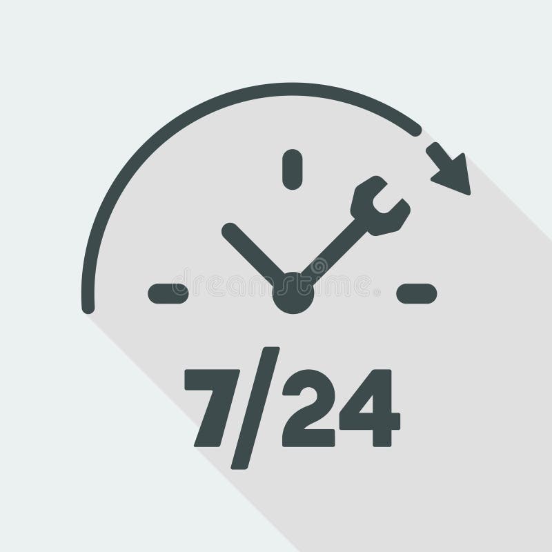 Full time technical assistance services - Vector web icon stock illustration