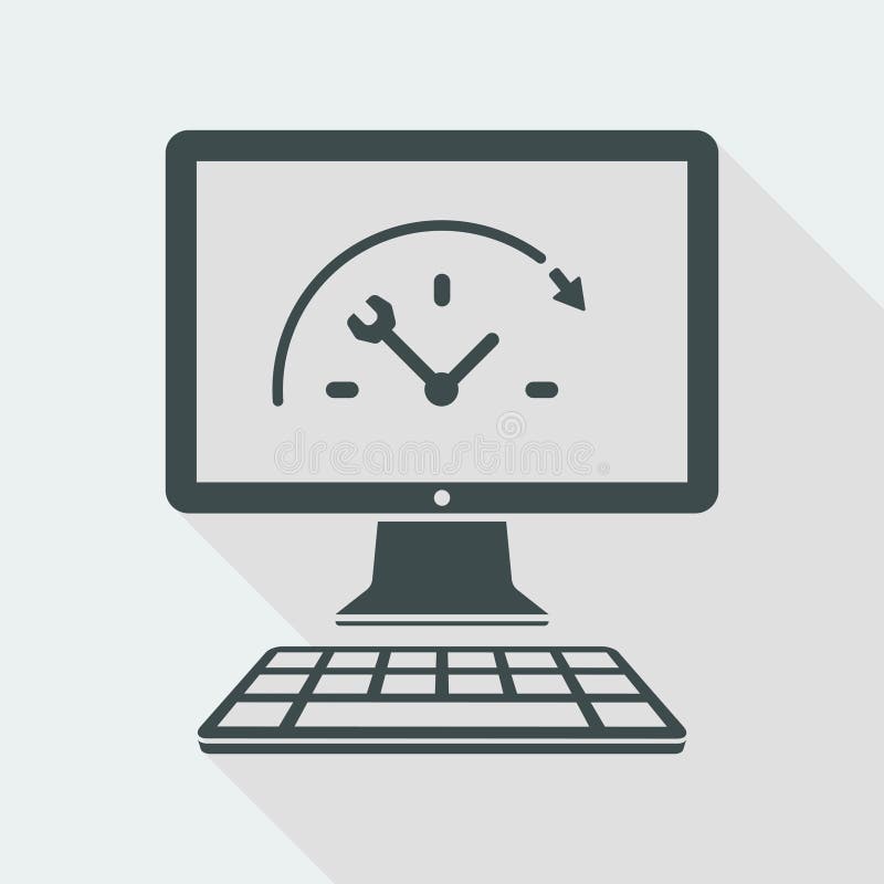 Full time technical assistance - Vector flat icon royalty free illustration