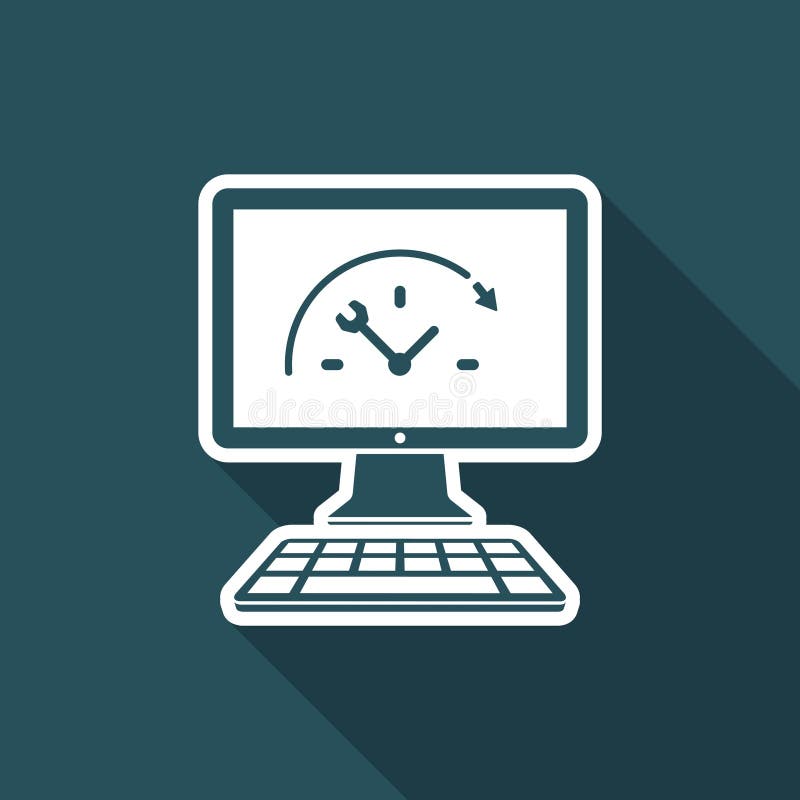Full time technical assistance - Vector flat icon royalty free illustration