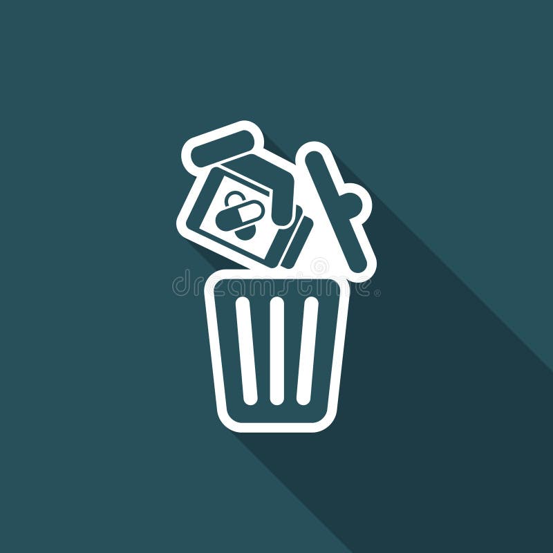 Medical trash bin stock vector. Illustration of icon - 118520433