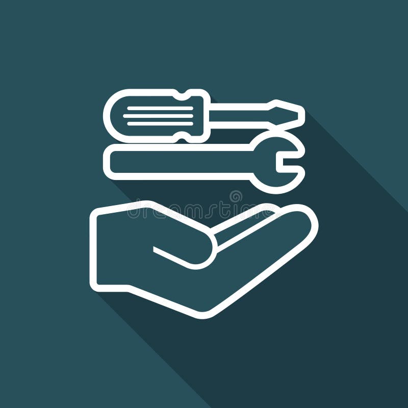 Technical assistance flat icon stock illustration