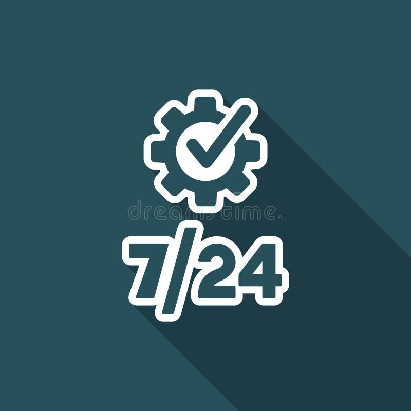 Technical assistance 7/24 - Vector web icon stock illustration