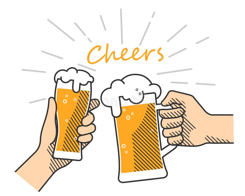 Download Beer cheers hand stock vector. Illustration of drink ...