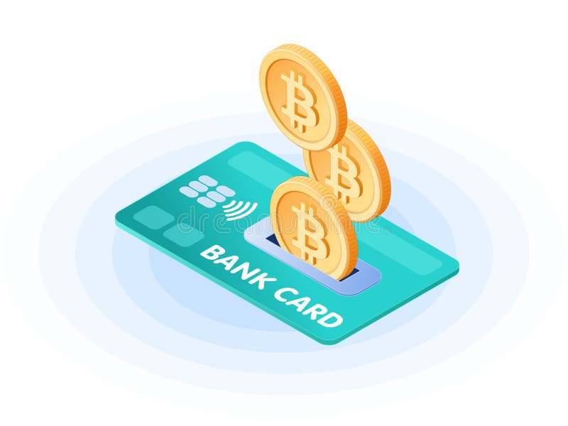 Flat Isometric Illustration of Bitcoins Droping into Credit Card Editorial  Photography - Illustration of crypto, account: 122287677