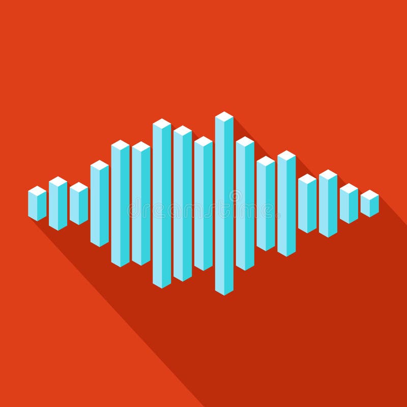 Flat Isometric Music Wave Icon Made of Peak Lines Stock Vector ...