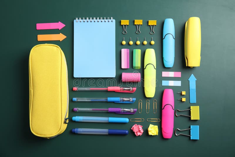 Flat Lay Composition With Different School Stationery Stock Image