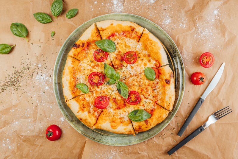 Pizza fork stock photo. Image of italy, luxury, plate 17863866