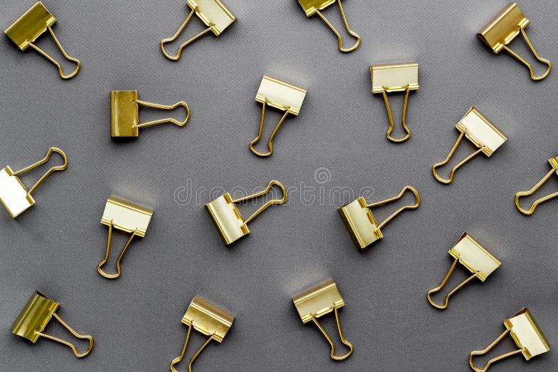 Flat Lay of Paper Binder Clips, Office Supplies Pattern Stock Image Image of binder, file