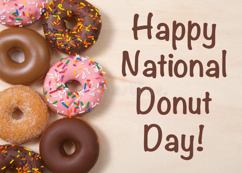 Donuts And Text Happy Donut Day Stock Image Image of donut, circle