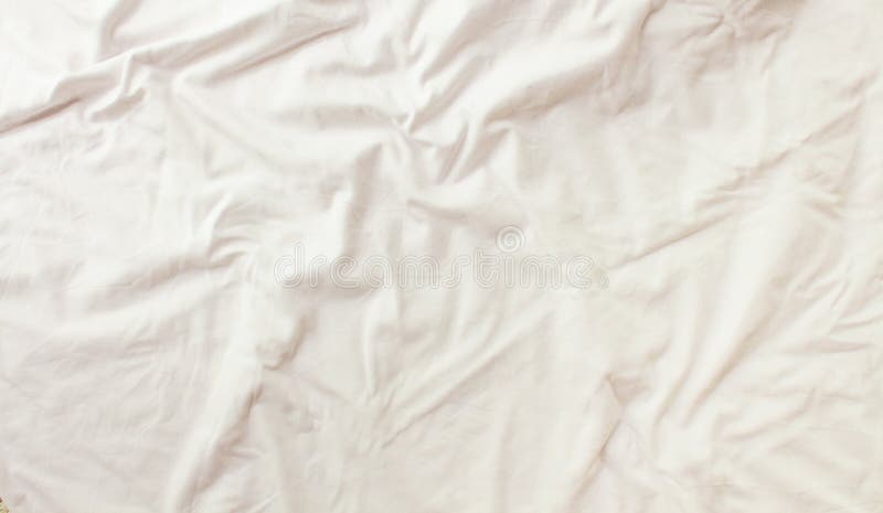 Flat layout white background. Modern minimal background with fabric texture and folds of cotton fabric. Top view