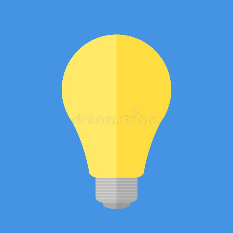 Flat light bulb stock vector. Illustration of minimalistic 124018440