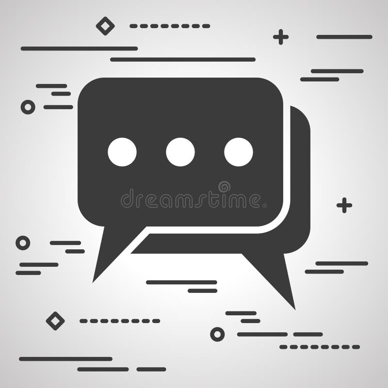 Flat Line design graphic image concept of chat icon on a grey ba vector illustration Flat Line design graphic image concept of chat icon on a grey ba vector illustration