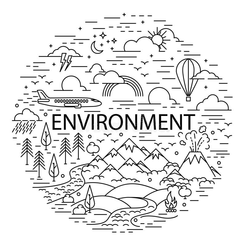 Environment Day Banner of Green Nature Landscape Stock Vector