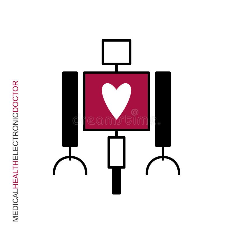 Medical robot heart vector illustration Medical robot heart vector illustration