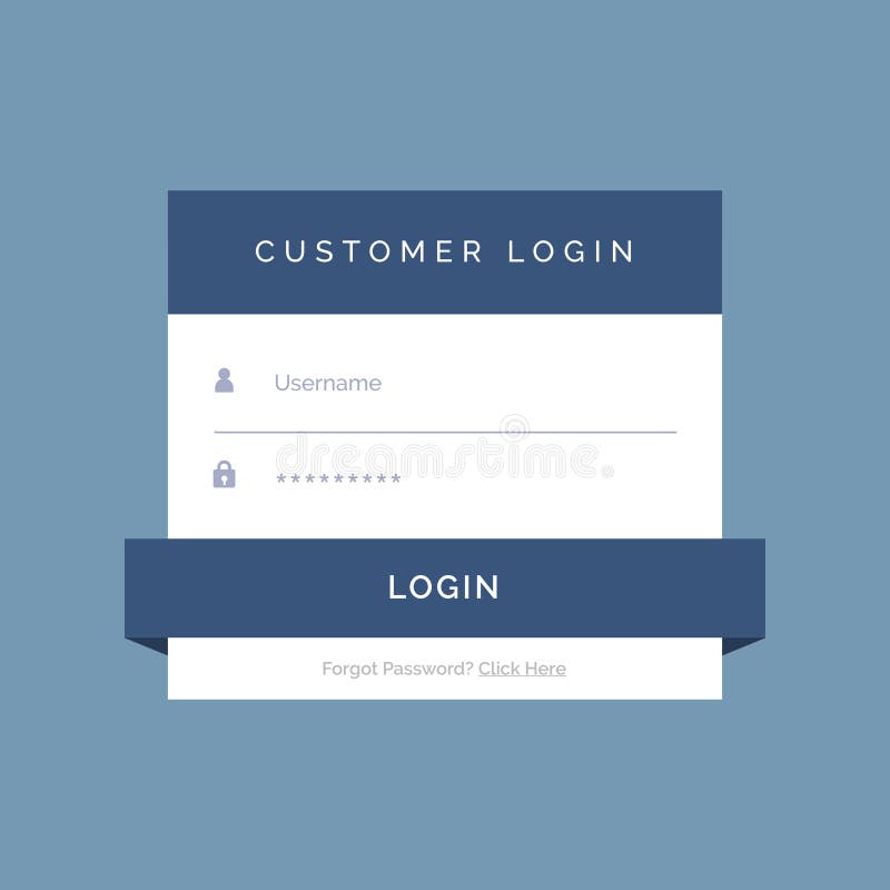 Flat Modern Login Form Ui Template Design Stock Vector Illustration