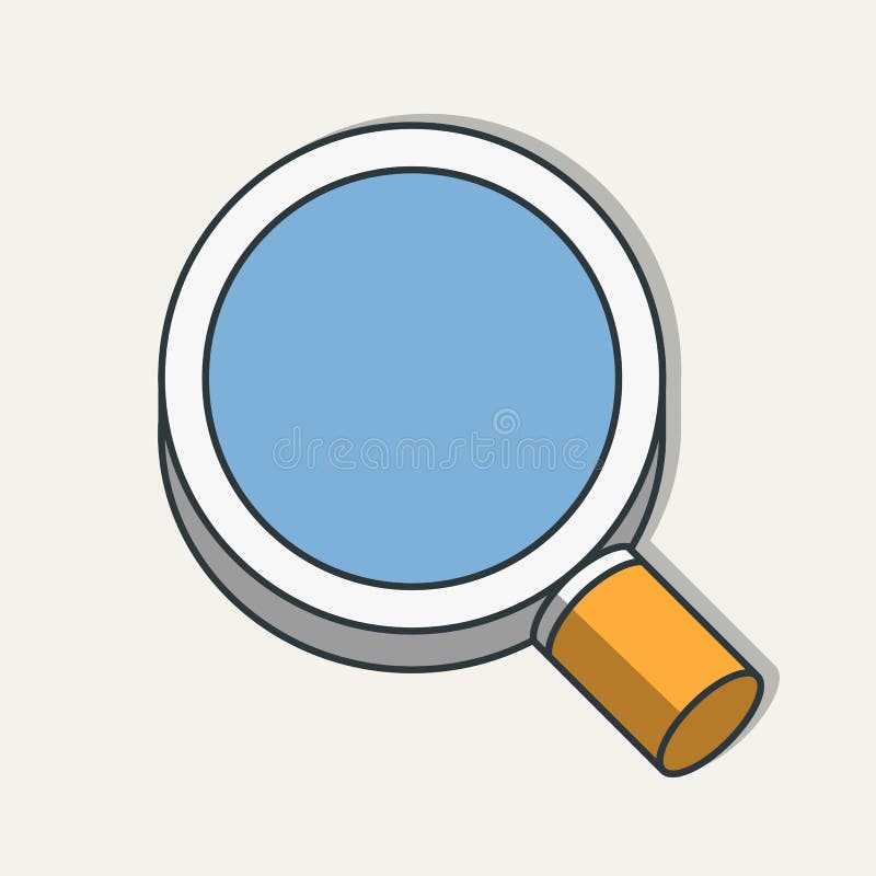 Flat Magnifying Glass Icon. Modern Design. Stock Vector Illustration