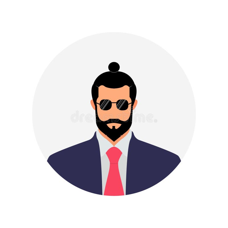 Businessman Icon Image, Male Avatar Profile Vector with Glasses and Beard  Hairstyle Stock Vector - Illustration of avatar, male: 179728610