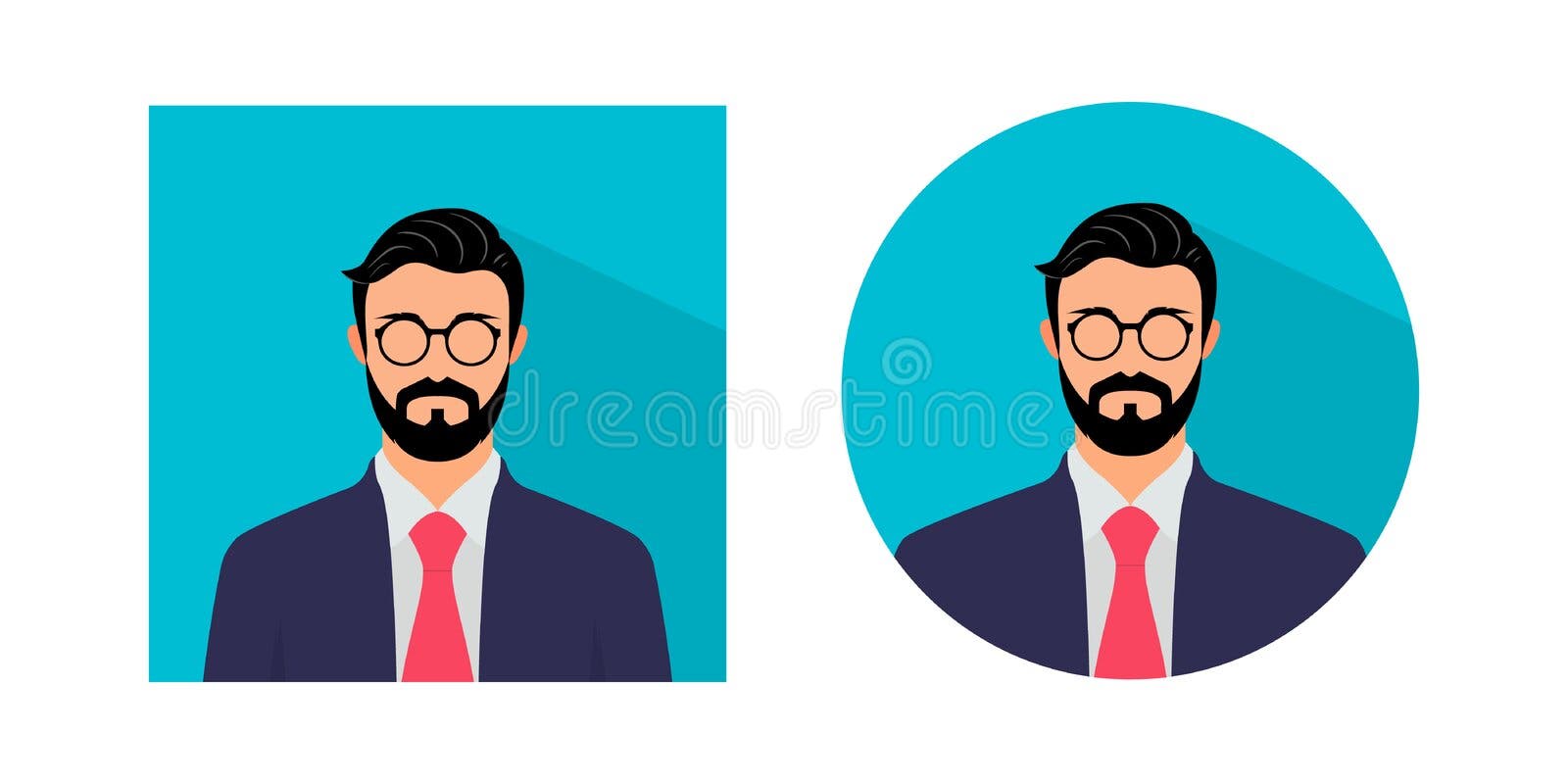 Businessman Icon Image, Male Avatar Profile Vector with Glasses and Beard  Hairstyle Stock Vector - Illustration of avatar, male: 179728610