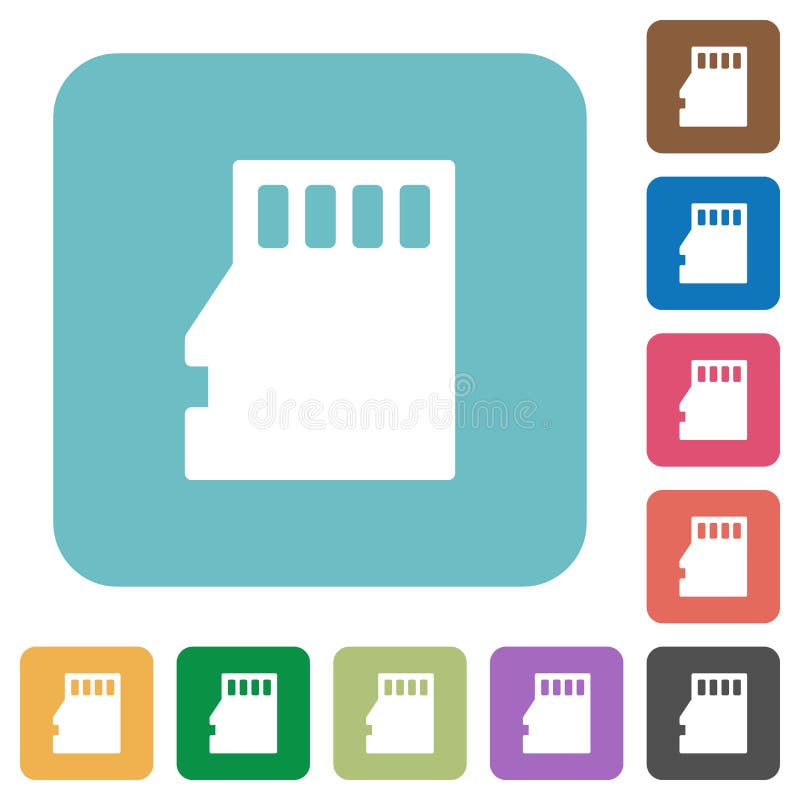 Flat micro SD memory card icons stock illustration