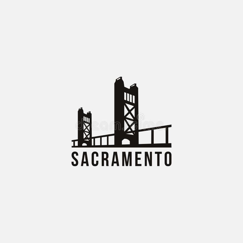 Flat Minimalist Sacramento Bridge bridge logo vector template vector illustration