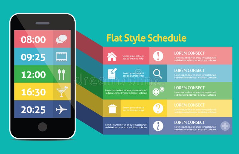 Flat Mobile Web UI Concept for mobile or tablet we royalty free illustration