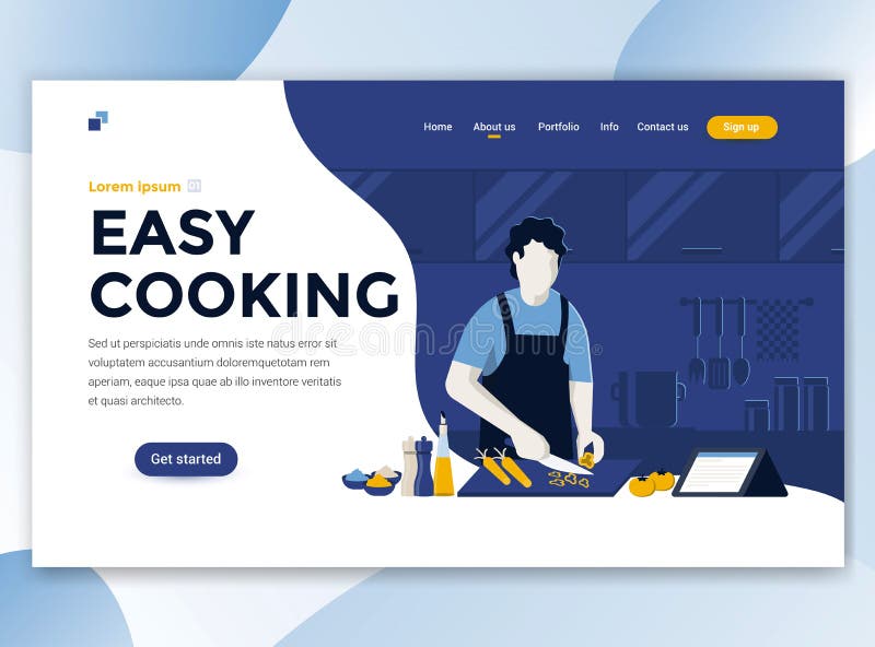 Flat Modern design of wesite template - Easy Cooking vector illustration